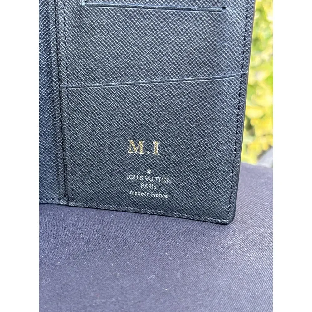 Louis Vuitton Taiga Leather Continental Brazza Long Bifold Wallet Black